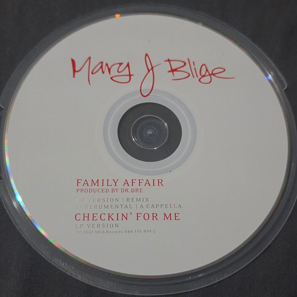 Vtg 2001 Mary J Blige Family Affair / Checkin' For Me Maxi Single CD